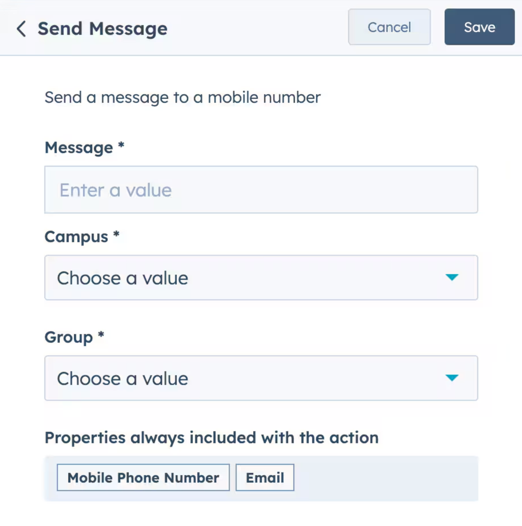 Send a Message action